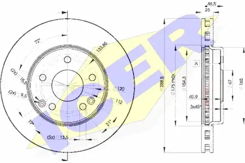 спирачен диск ICER 78BD0410-2