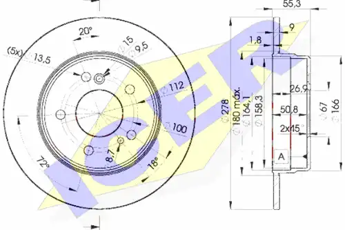 спирачен диск ICER 78BD0412-2