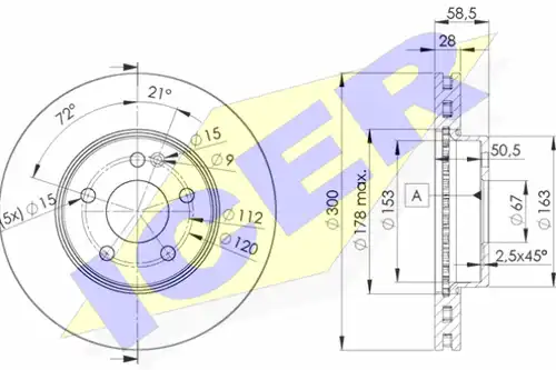 спирачен диск ICER 78BD0415-2