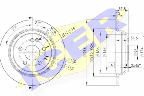 спирачен диск ICER 78BD0416-2