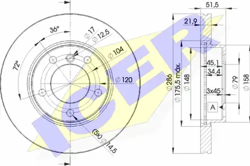 спирачен диск ICER 78BD0674-2