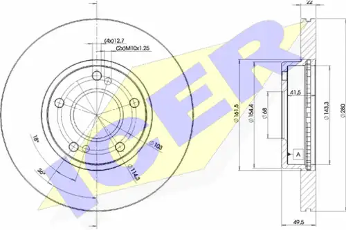 спирачен диск ICER 78BD1057-2