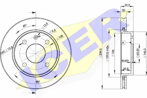 спирачен диск ICER 78BD1064-2