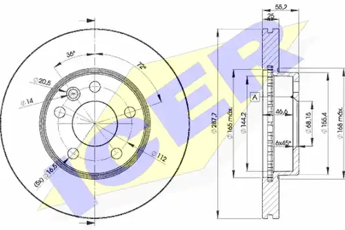 спирачен диск ICER 78BD1093-2