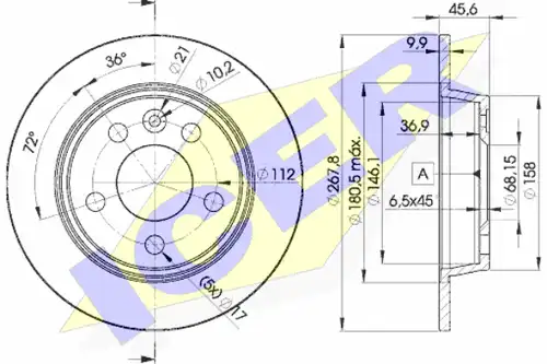 спирачен диск ICER 78BD1094-2