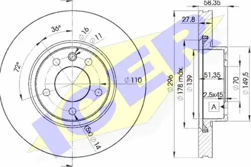 спирачен диск ICER 78BD1134-2