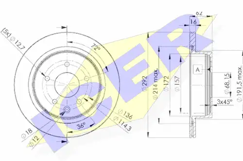 спирачен диск ICER 78BD2071-2