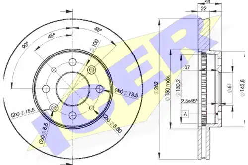 спирачен диск ICER 78BD2232-2