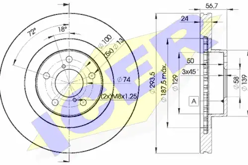 спирачен диск ICER 78BD2630-2