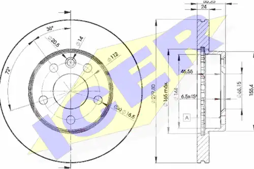 спирачен диск ICER 78BD3015-2