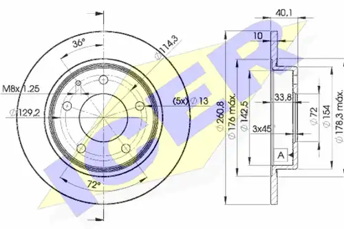 спирачен диск ICER 78BD3259-2