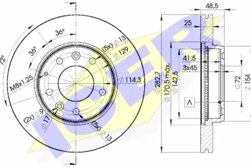 спирачен диск ICER 78BD3269-2