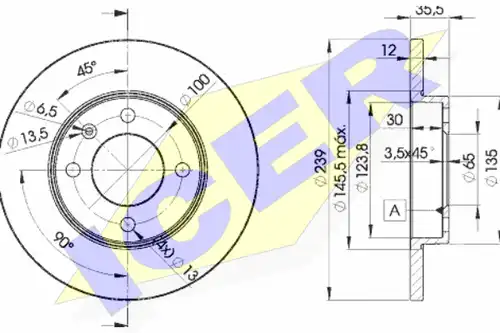 спирачен диск ICER 78BD3300-2