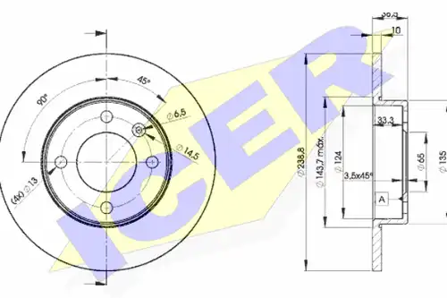 спирачен диск ICER 78BD3325-2