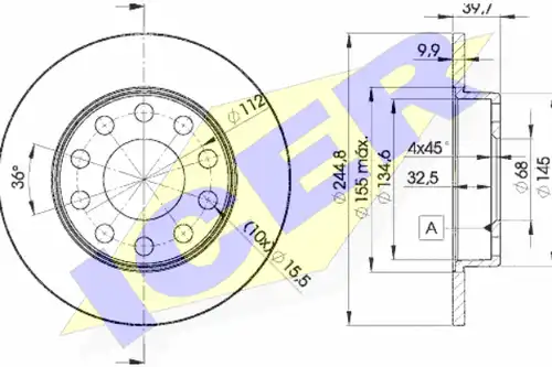 спирачен диск ICER 78BD3637-2