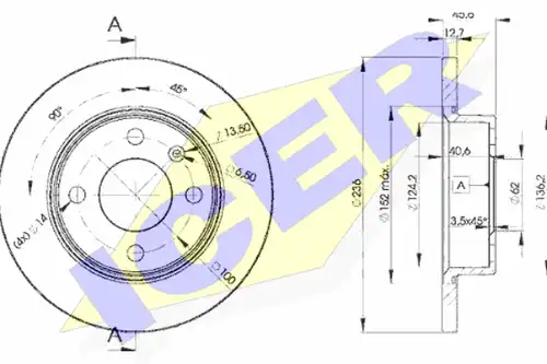 спирачен диск ICER 78BD4322-2