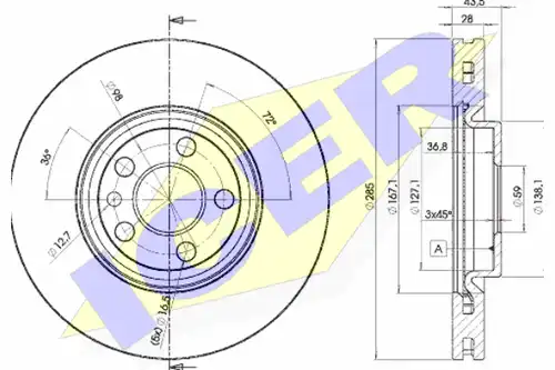 спирачен диск ICER 78BD4678-2