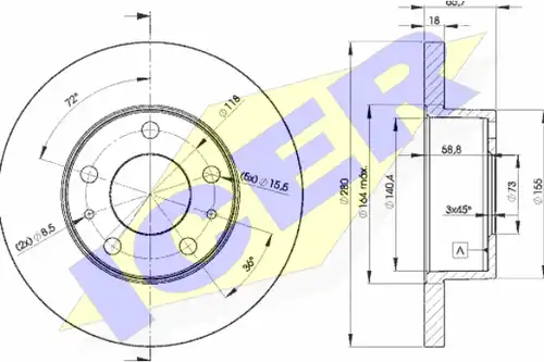 спирачен диск ICER 78BD4680-2