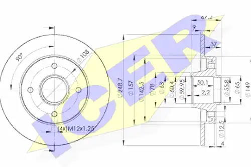 спирачен диск ICER 78BD4744-1