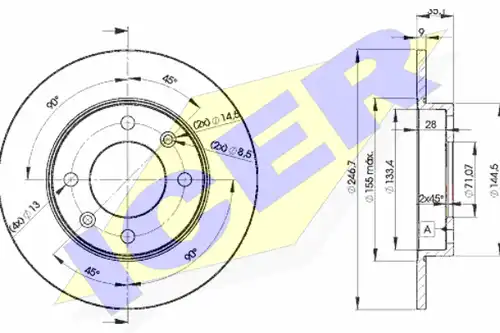 спирачен диск ICER 78BD4746-2