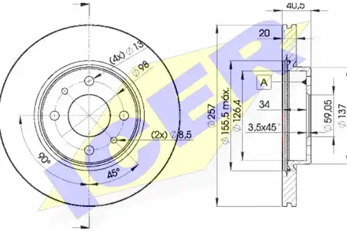 спирачен диск ICER 78BD5056-2