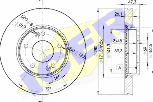 спирачен диск ICER 78BD5171-2