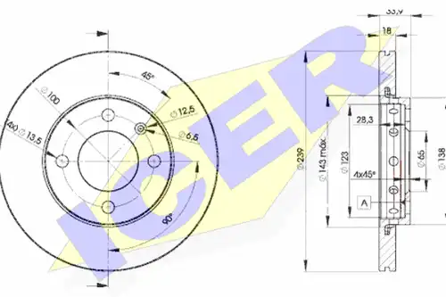 спирачен диск ICER 78BD5303-2