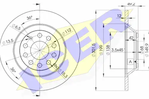 спирачен диск ICER 78BD5313-2