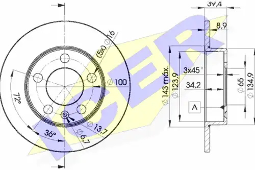 спирачен диск ICER 78BD5601-2