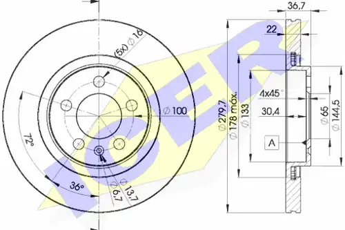 спирачен диск ICER 78BD5603-2