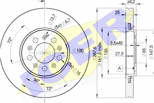 спирачен диск ICER 78BD5604-2