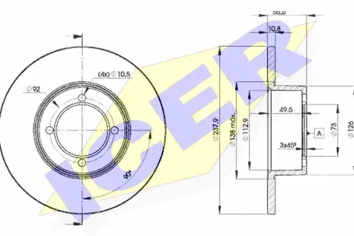 спирачен диск ICER 78BD7739-2