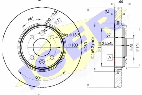 спирачен диск ICER 78BD7829-2