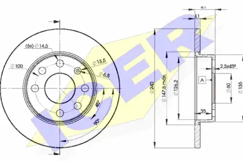 спирачен диск ICER 78BD9020-2