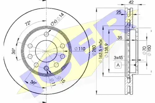 спирачен диск ICER 78BD9060-2