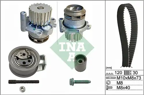 водна помпа+ к-кт ангренажен ремък INA 530 0091 30