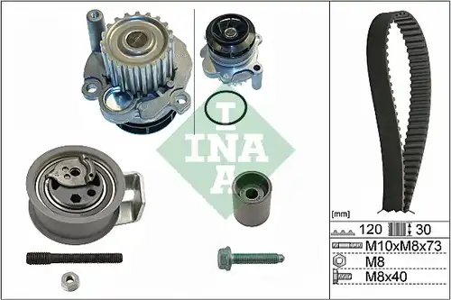 водна помпа+ к-кт ангренажен ремък INA 530 0091 31