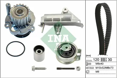 водна помпа+ к-кт ангренажен ремък INA 530 0177 30