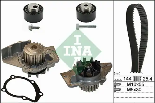 водна помпа+ к-кт ангренажен ремък INA 530 0235 30