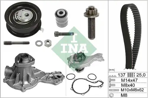 водна помпа+ к-кт ангренажен ремък INA 530 0377 30