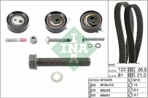 комплект ангренажен ремък INA 530 0484 10