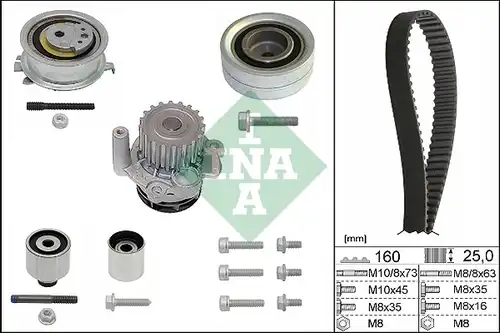 водна помпа+ к-кт ангренажен ремък INA 530 0550 32