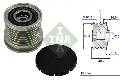 механизъм за свободен ход на генератор INA 535 0001 10