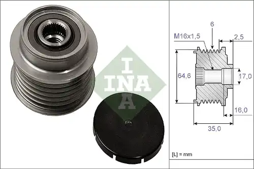 механизъм за свободен ход на генератор INA 535 0006 10