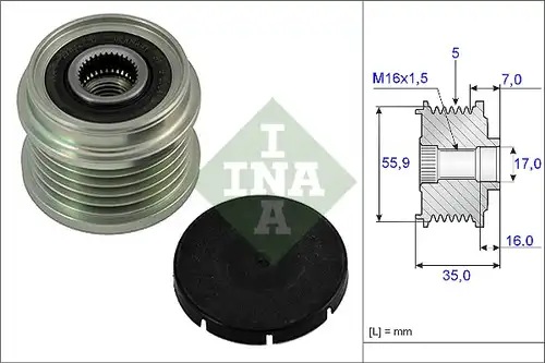 механизъм за свободен ход на генератор INA 535 0007 10