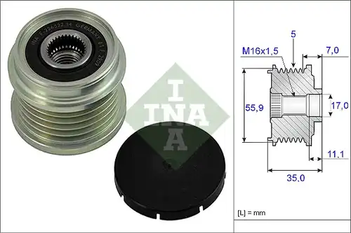 механизъм за свободен ход на генератор INA 535 0008 10