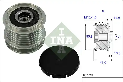 механизъм за свободен ход на генератор INA 535 0010 10