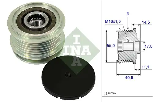 механизъм за свободен ход на генератор INA 535 0012 10