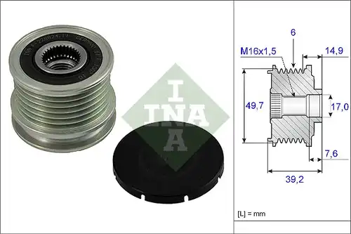 механизъм за свободен ход на генератор INA 535 0015 10