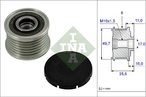 механизъм за свободен ход на генератор INA 535 0016 10